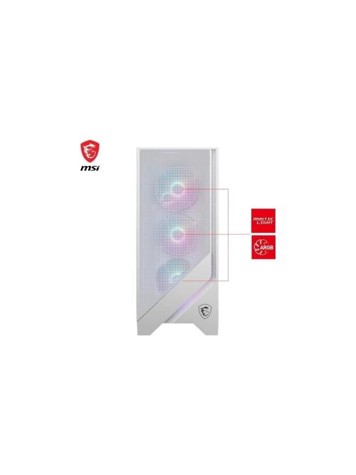 MSI MAG FORGE 320R AIRFLOW BEYAZ USB3.2 12CM ARGB FAN ATX SIYAH KASA PSU YOK